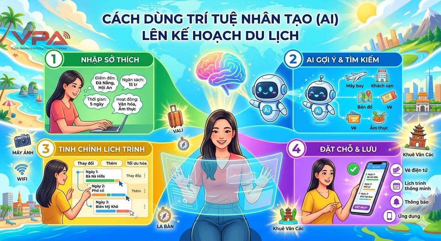 Lên lịch trình du lịch dễ dàng nhờ trí tuệ nhân tạo (AI)